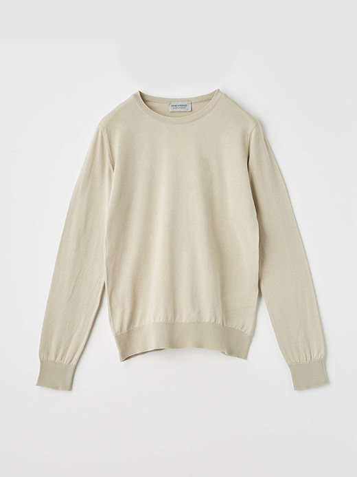 Round neck Long sleeved Sweater | EVONNE | 30G MODERN FIT 詳細画像 ALMOND 1