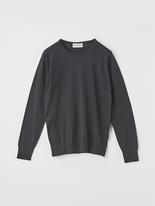 Round neck Long sleeved Sweater | EVONNE | 30G MODERN FIT 詳細画像 BLACK 1