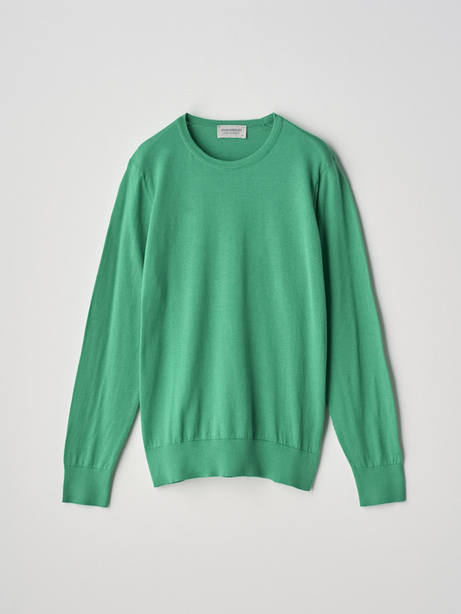 Round neck Long sleeved Sweater | EVONNE | 30G MODERN FIT 詳細画像 GREEN FLARE 1