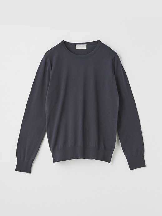 Round neck Long sleeved Sweater | EVONNE | 30G MODERN FIT 詳細画像 NAVY 1