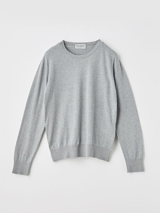 Round neck Long sleeved Sweater | EVONNE | 30G MODERN FIT 詳細画像 SILVER 1