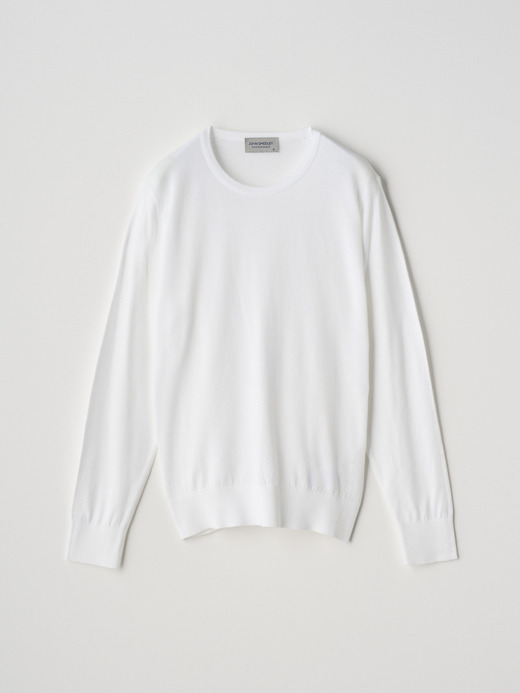 Round neck Long sleeved Sweater | EVONNE | 30G MODERN FIT 詳細画像 WHITE 1