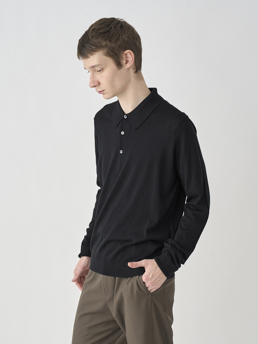 Long sleeved Polo Shirt | FINCHLEY | 30G EASY FIT 詳細画像 BLACK 2