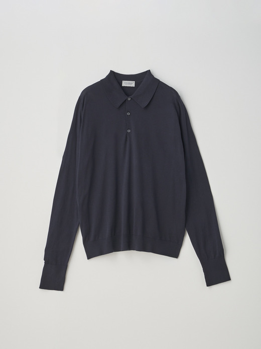 Long sleeved Polo Shirt | FINCHLEY | 30G EASY FIT 詳細画像 NAVY 2