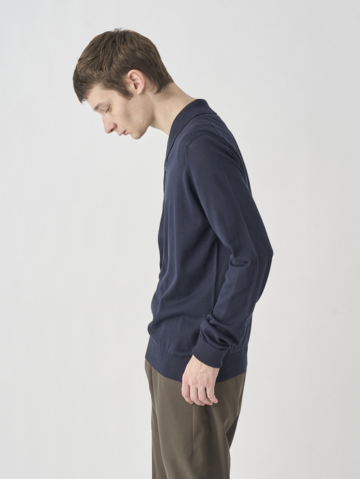 Long sleeved Polo Shirt | FINCHLEY | 30G EASY FIT 詳細画像 NAVY 5