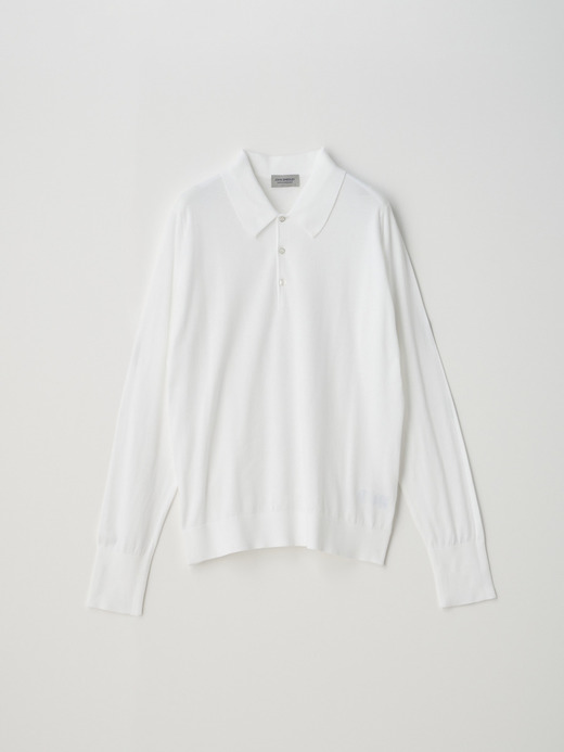Long sleeved Polo Shirt | FINCHLEY | 30G EASY FIT 詳細画像 WHITE 1