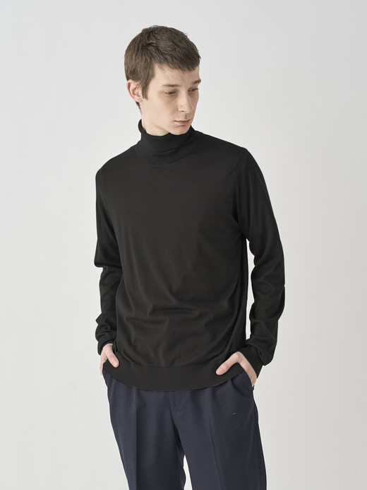 Long sleeved Turtle neck Pullover | HAWLEY | 30G STANDARD FIT 詳細画像 BLACK 2