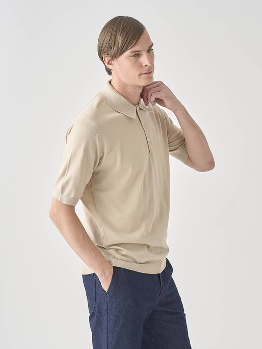 ジョンスメドレー John Smedley ポロシャツ ISIS Almond - ポロシャツ