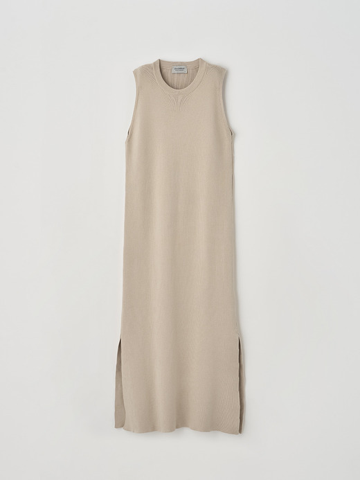 Round neck Ribbed Sleeveless Dress | JOSIA | 30G 詳細画像 ALMOND 1