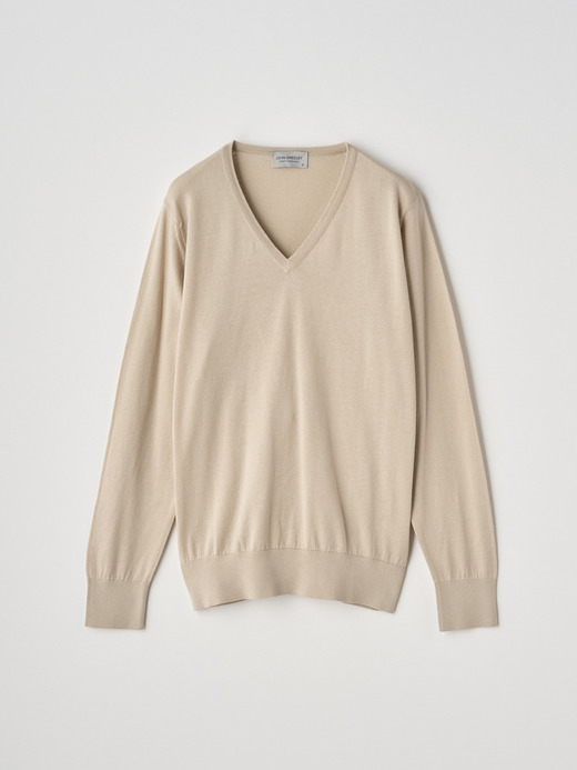 V-neck Long sleeved Sweater | JULIE | 30G MODERN FIT  詳細画像 ALMOND 1
