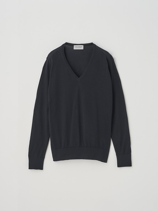 V-neck Long sleeved Sweater | JULIE | 30G MODERN FIT  詳細画像 BLACK 1