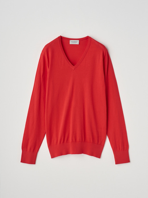 V-neck Long sleeved Sweater | JULIE | 30G MODERN FIT  詳細画像 BLAZE RED 1