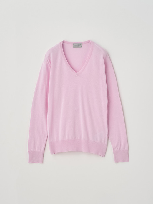 V-neck Long sleeved Sweater | JULIE | 30G MODERN FIT  詳細画像 MALLOW PINK 1