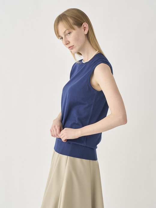 Round neck Sleeveless Top | KERRY | 30G MODERN FIT 詳細画像 FRENCH NAVY 3