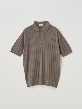 Rib Polo Shirt | LEESHAW | 30G EASY FIT
