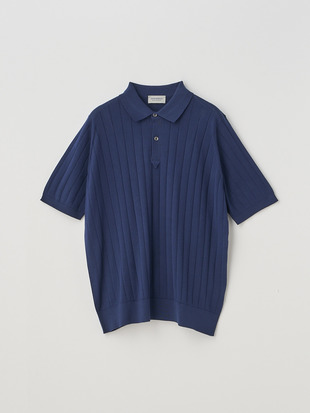 Rib Polo Shirt | LEESHAW | 30G EASY FIT