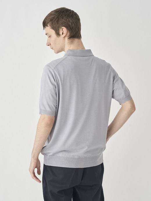 [Anglo Indian Gauze] Short sleeved Polo Shirt | LEYBURN | 30G EASY FIT 詳細画像 SILVER BIRCH 4