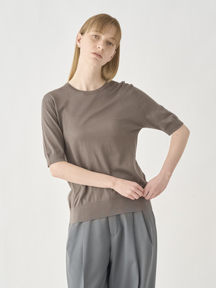 Round neck Short sleeved Sweater | NELL | 30G MODERN FIT
