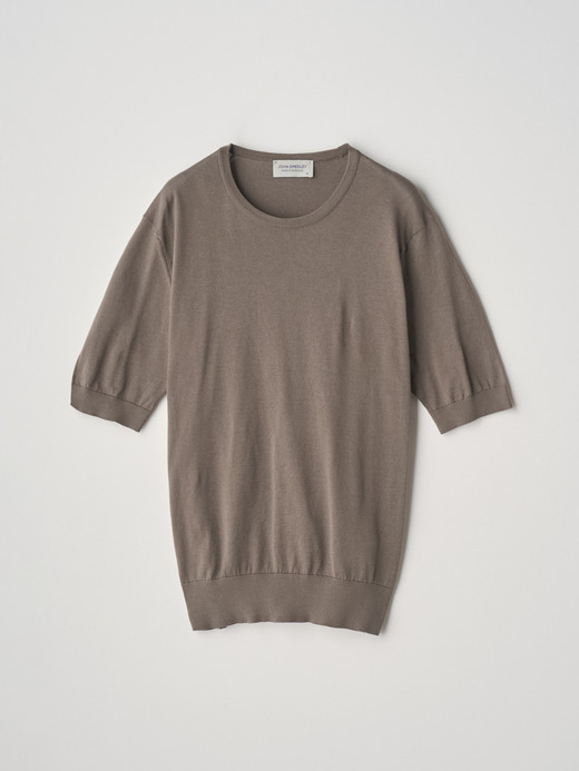 Round neck Short sleeved Sweater | NELL | 30G MODERN FIT 詳細画像 BEIGE MUSK 2