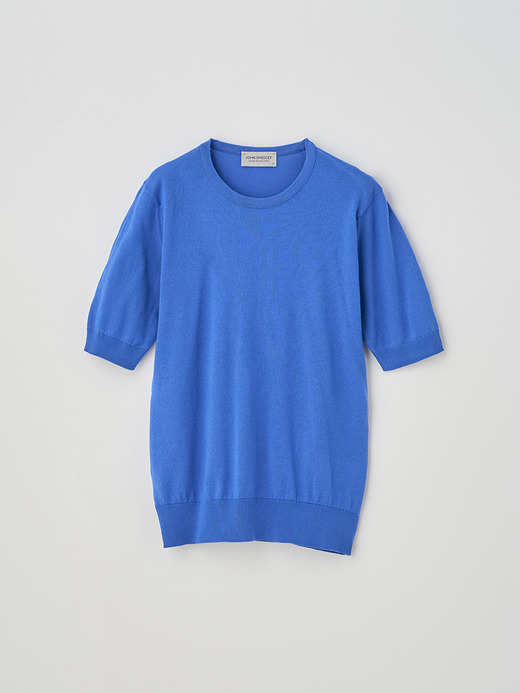 Round neck Short sleeved Sweater | NELL | 30G MODERN FIT 詳細画像 ELECTRIC BLUE 1