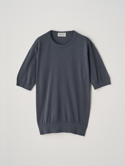 Round neck Short sleeved Sweater | NELL | 30G MODERN FIT 詳細画像 GRANITE 1