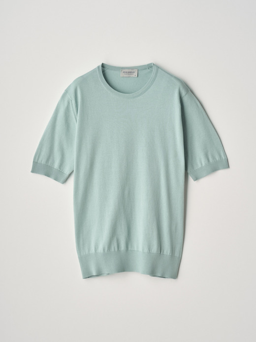 Round neck Short sleeved Sweater | NELL | 30G MODERN FIT 詳細画像 MINT 1