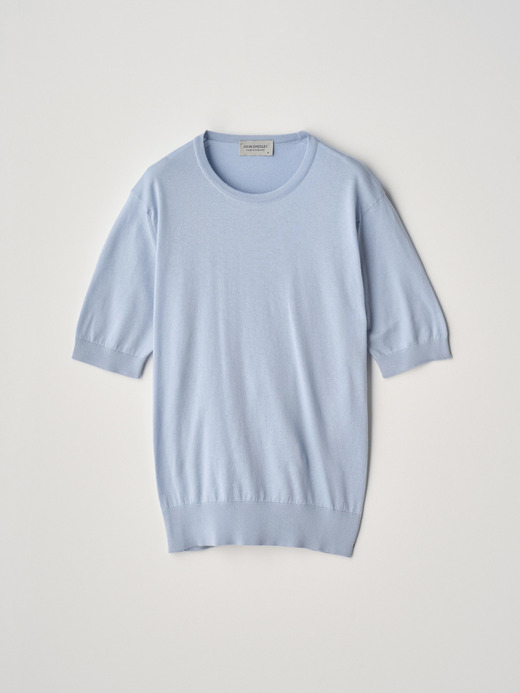 Round neck Short sleeved Sweater | NELL | 30G MODERN FIT 詳細画像 MIRAGE BLUE 2