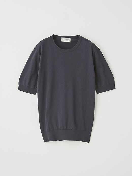 Round neck Short sleeved Sweater | NELL | 30G MODERN FIT 詳細画像 NAVY 1