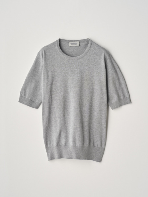 Round neck Short sleeved Sweater | NELL | 30G MODERN FIT 詳細画像 SILVER 2