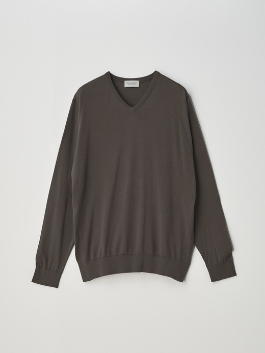 High V-neck Long sleeved Pullover | OSMOND | 30G MODERN FIT 詳細画像 CHOCOLAT 1