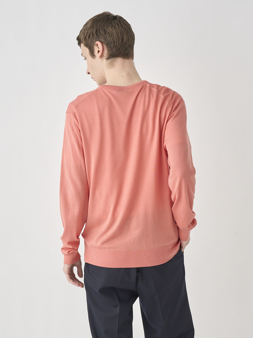 High V-neck Long sleeved Pullover | OSMOND | 30G MODERN FIT 詳細画像 CORAL 5