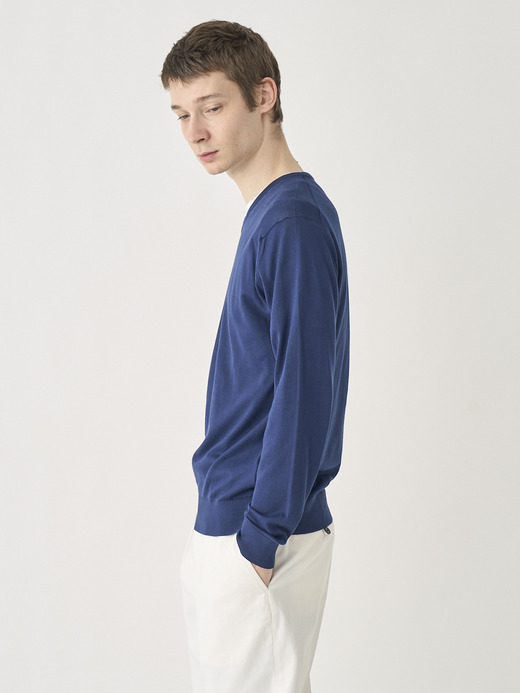 High V-neck Long sleeved Pullover | OSMOND | 30G MODERN FIT 詳細画像 FRENCH NAVY 4