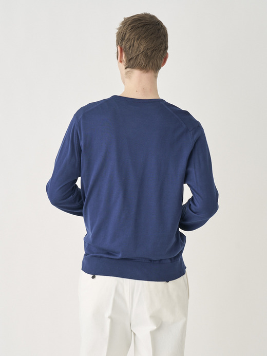 High V-neck Long sleeved Pullover | OSMOND | 30G MODERN FIT 詳細画像 FRENCH NAVY 5