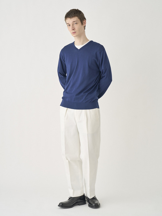High V-neck Long sleeved Pullover | OSMOND | 30G MODERN FIT 詳細画像 FRENCH NAVY 6