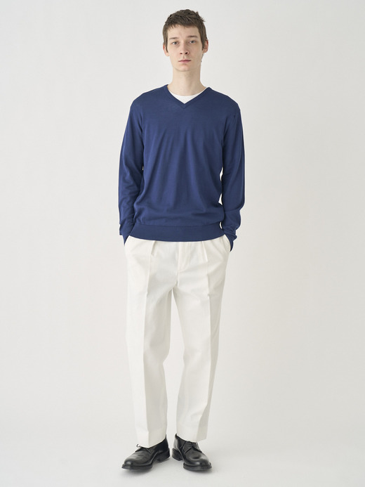 High V-neck Long sleeved Pullover | OSMOND | 30G MODERN FIT 詳細画像 FRENCH NAVY 7