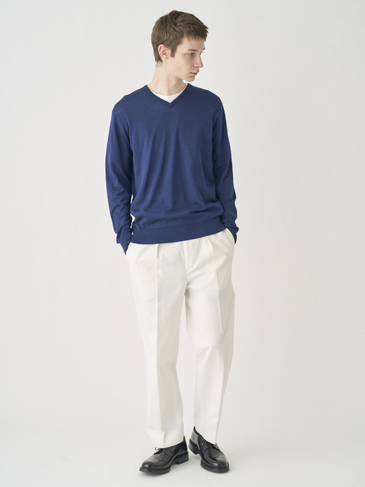 High V-neck Long sleeved Pullover | OSMOND | 30G MODERN FIT 詳細画像 FRENCH NAVY 8