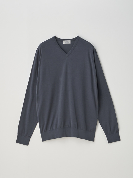 High V-neck Long sleeved Pullover | OSMOND | 30G MODERN FIT 詳細画像 GRANITE 1
