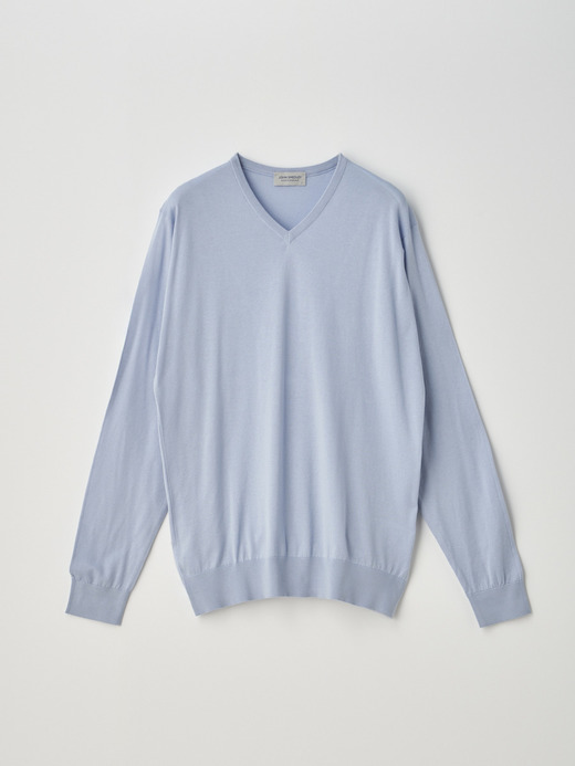 High V-neck Long sleeved Pullover | OSMOND | 30G MODERN FIT 詳細画像 MIRAGE BLUE 1