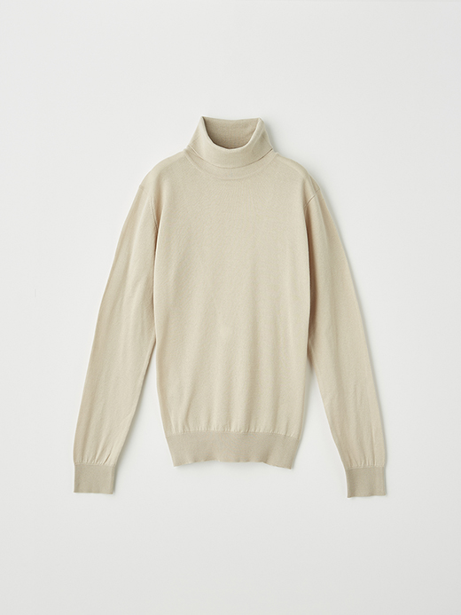 Turtle neck Long sleeved Sweater | PIMLICO | 30G SLIM FIT 詳細画像 ALMOND 1