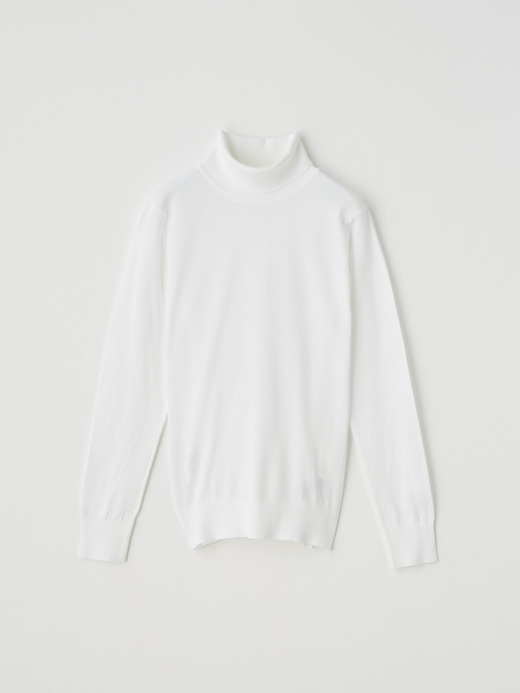 Turtle neck Long sleeved Sweater | PIMLICO | 30G SLIM FIT 詳細画像 WHITE 1
