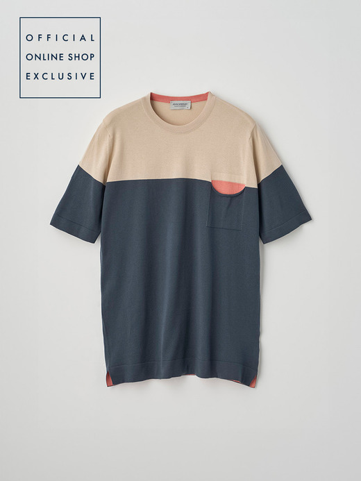 Crew neck Colour blocked T-shirt | 30G EASY FIT 詳細画像 NO7(REYNOLDS) 1