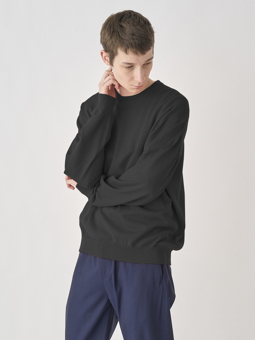 Crew neck Long sleeved Pullover | S4577 | 24G SWEATER SERIES 詳細画像 BLACK 2