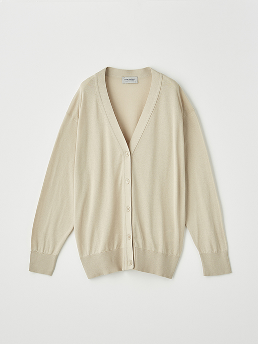 V-neck Long sleeved Cardigan | S4620 | 30G COMMON FIT 詳細画像 ALMOND 1