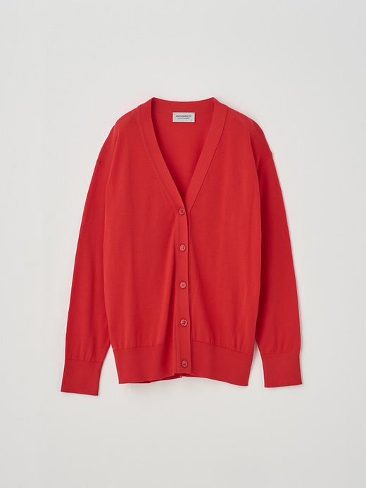 V-neck Long sleeved Cardigan | S4620 | 30G COMMON FIT 詳細画像 BLAZE RED 1