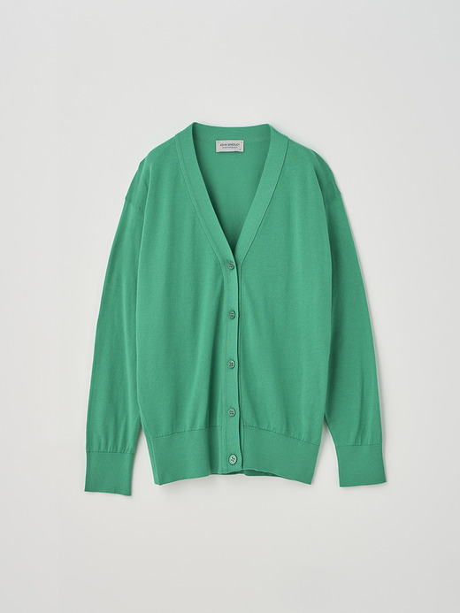 V-neck Long sleeved Cardigan | S4620 | 30G COMMON FIT 詳細画像 GREEN FLARE 1