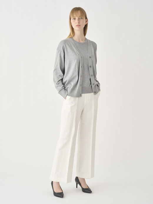 V-neck Long sleeved Cardigan | S4620 | 30G COMMON FIT 詳細画像 SILVER 4
