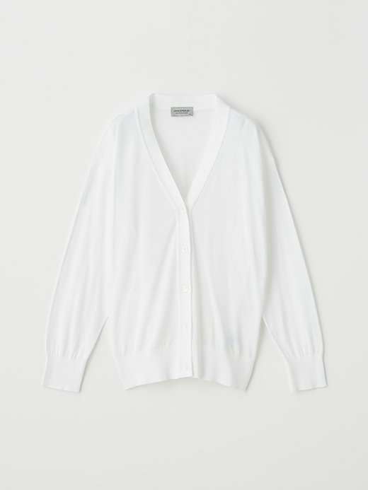 V-neck Long sleeved Cardigan | S4620 | 30G COMMON FIT 詳細画像 WHITE 1