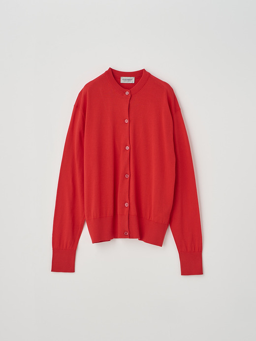 Crew neck Long sleeved Cardigan | S4622 | 30G COMMON FIT 詳細画像 BLAZE RED 1