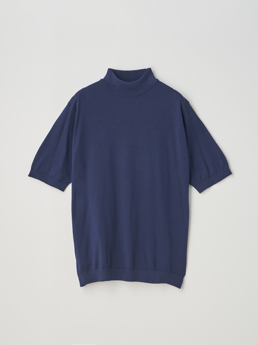 Mock turtle neck Short sleeved Pullover | S4627 | 30G 詳細画像 FRENCH NAVY 1