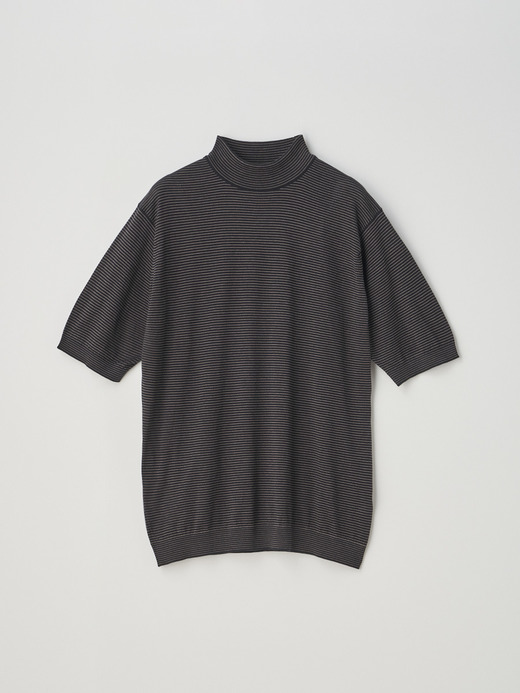 Striped Mock turtle neck Short sleeved Pullover | S4630 | 30G 詳細画像 NO10(S4630) 1